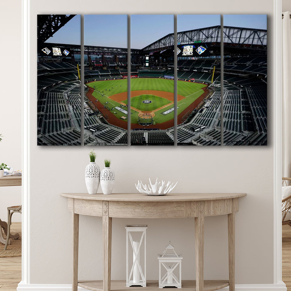 Empty Stadium at Globe Life Field, Stadium Canvas, Sport Art, Gift for him, Multi Panels B, Canvas Prints Wall Art Decor