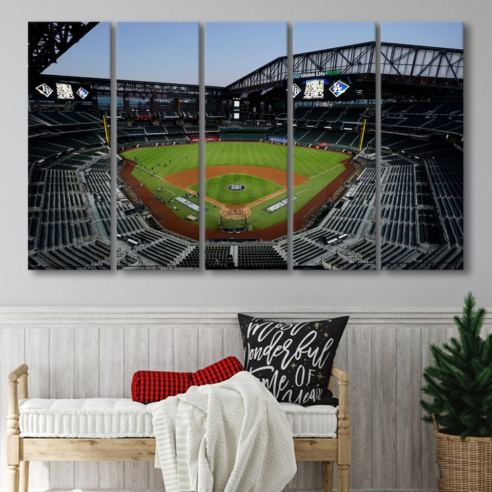 Empty Stadium at Globe Life Field, Stadium Canvas, Sport Art, Gift for him, Multi Panels B, Canvas Prints Wall Art Decor