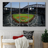 Empty Stadium at Globe Life Field, Stadium Canvas, Sport Art, Gift for him, Multi Panels B, Canvas Prints Wall Art Decor