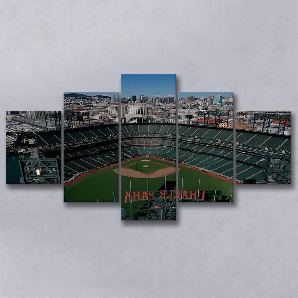 Empty Stadium of Oracle Park, Stadium Canvas, Sport Art, Large Canvas, Multi Panels, Canvas Prints Wall Art Decor