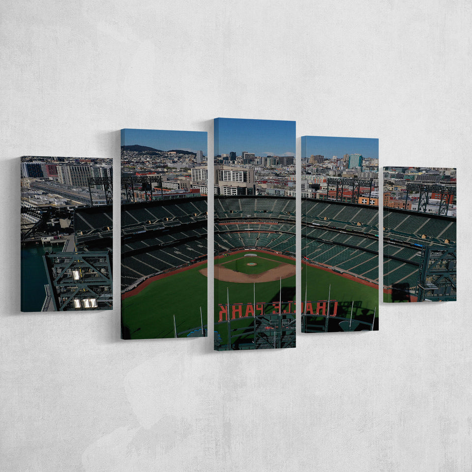 Empty Stadium of Oracle Park, Stadium Canvas, Sport Art, Large Canvas, Multi Panels, Canvas Prints Wall Art Decor