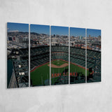 Empty Stadium of Oracle Park, Stadium Canvas, Sport Art, Gift for him, Multi Panels B, Canvas Prints Wall Art Decor