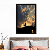 Empty Tomb And Three Crosses Framed Canvas Prints - Painting Canvas, Framed Art, Prints for Sale, Wall Art, Wall Decor