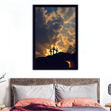 Empty Tomb And Three Crosses Framed Art Prints - Framed Painting, Painting Art, Prints for Sale, Wall Art, Wall Decor