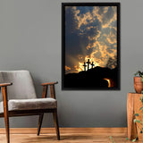 Empty Tomb And Three Crosses Framed Canvas Prints - Painting Canvas, Framed Art, Prints for Sale, Wall Art, Wall Decor