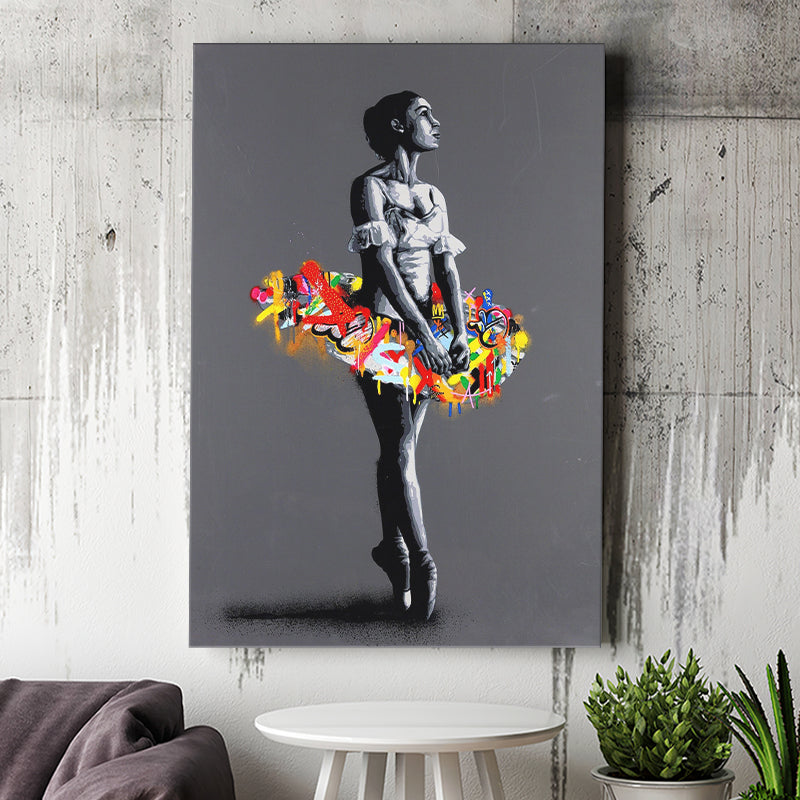 En Pointe Dancing Girl Street Art Graffiti, Canvas Prints Wall Art Home Decor, Ready to Hang