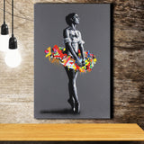 En Pointe Dancing Girl Street Art Graffiti, Canvas Prints Wall Art Home Decor, Ready to Hang