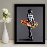 En Pointe Dancing Girl Street Art Graffiti, Framed Art Prints Wall Art Home Decor, Ready to Hang