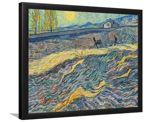 Enclosed Field With Ploughman.?aint-R?y By Vincent Van Gogh-Art Print,Canvas Art,Frame Art,Plexiglass Cover
