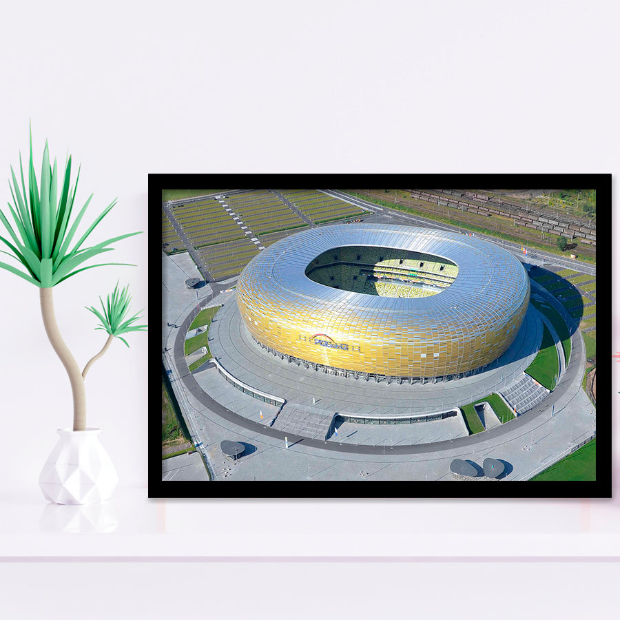Energa Stadium in Poland, Stadium Canvas, Sport Art, Gift for him, Framed Art Prints Wall Art Decor, Framed Picture