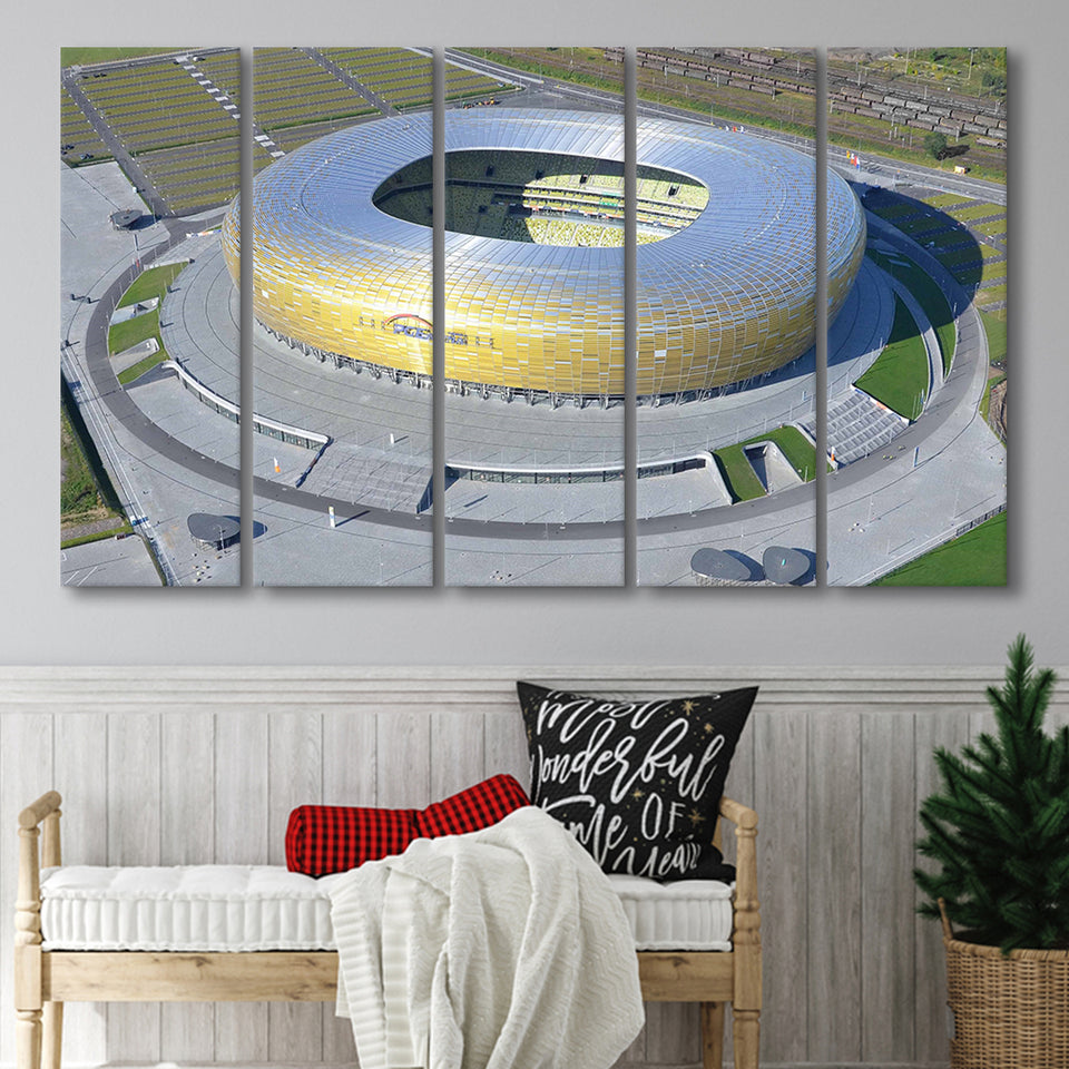 Energa Stadium in Poland, Stadium Canvas, Sport Art, Gift for him, Multi Panels B, Canvas Prints Wall Art Decor