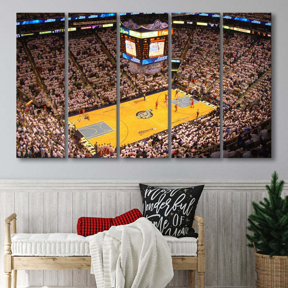 Energy Solutions Arena Interior, Stadium Canvas, Sport Art, Gift for him, Multi Panels B, Canvas Prints Wall Art Decor