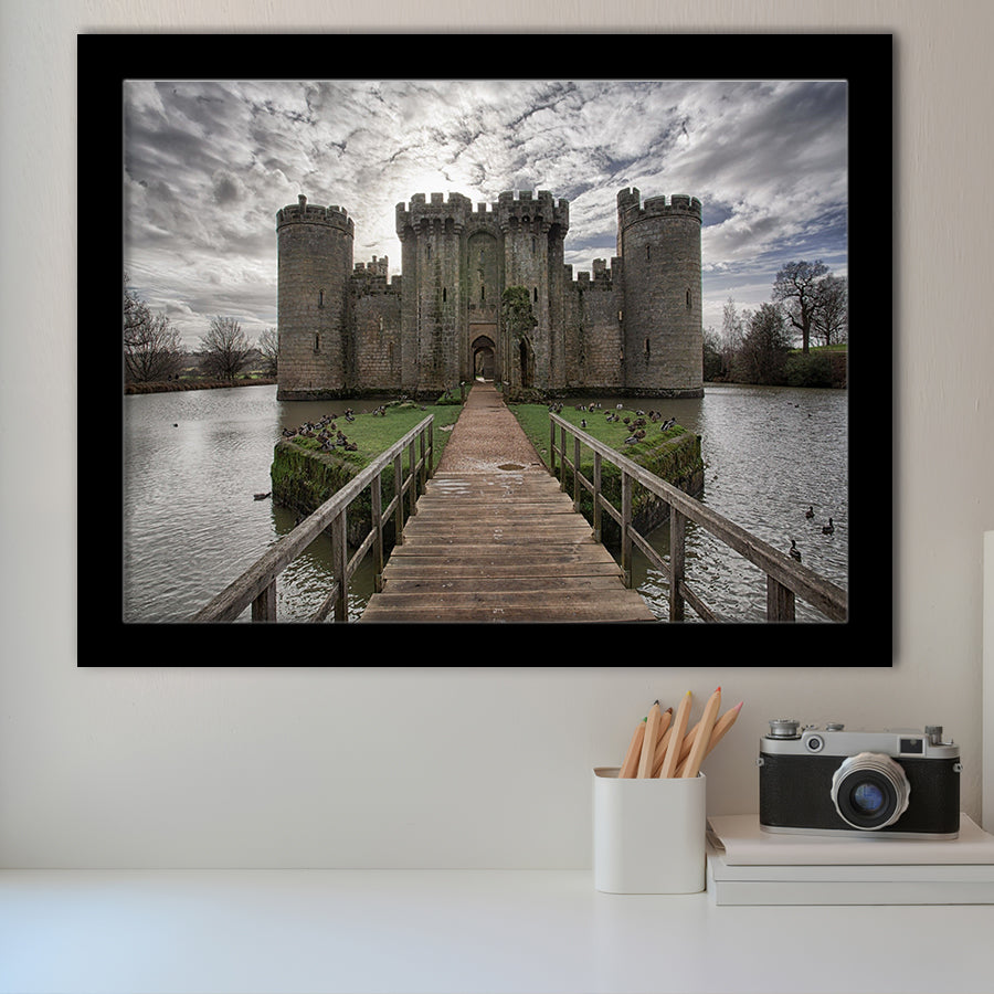 England Bodiam Castle Framed Art Prints Wall Decor - Painting Prints, Wall Art, Framed Picture, Black Frame