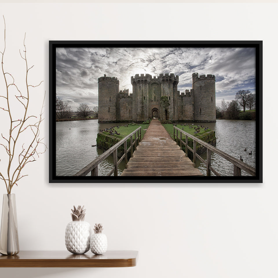 England Bodiam Castle Framed Canvas Prints Wall Art - Painting Canvas, Wall Decor, Canvas Art, Floating Frame
