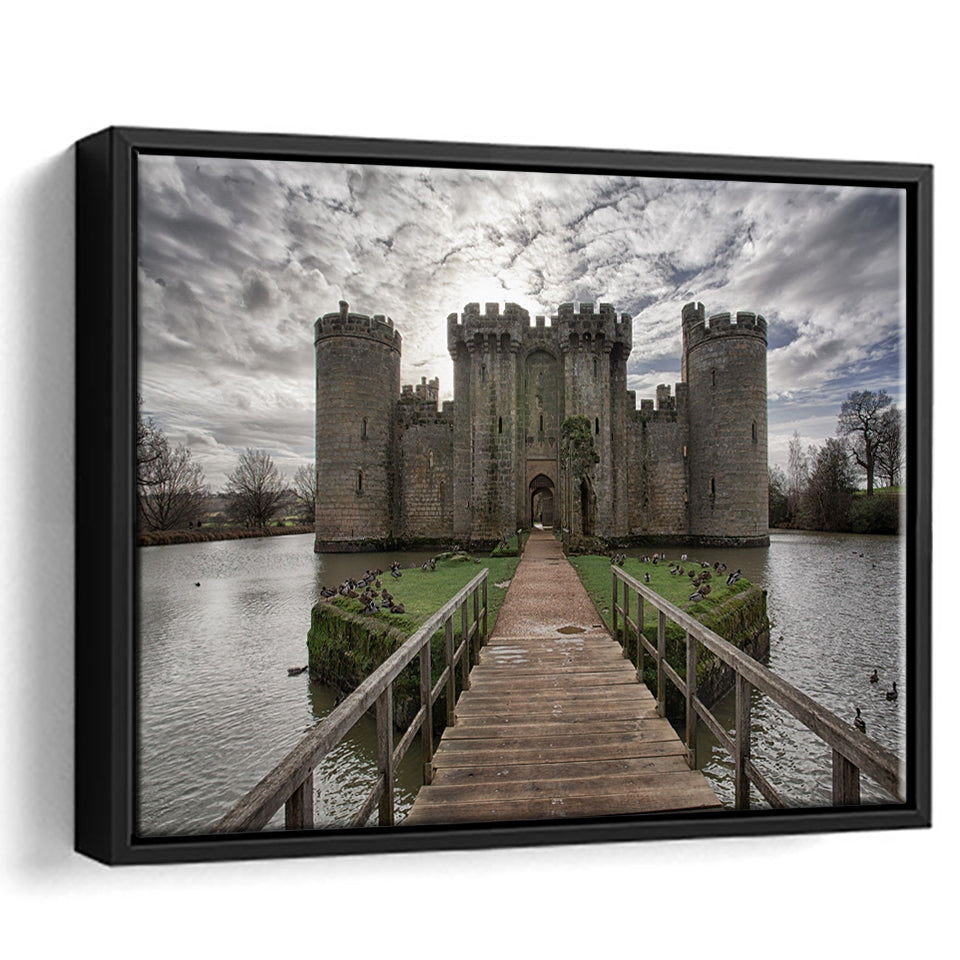 England Bodiam Castle Framed Canvas Prints Wall Art - Painting Canvas, Wall Decor, Canvas Art, Floating Frame