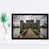 England Bodiam Castle Framed Art Prints Wall Decor - Painting Prints, Wall Art, Framed Picture, Black Frame