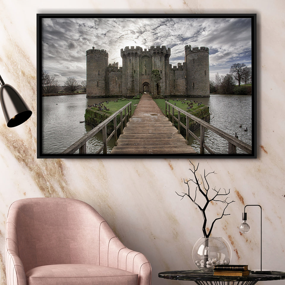 England Bodiam Castle Framed Canvas Prints Wall Art - Painting Canvas, Wall Decor, Canvas Art, Floating Frame