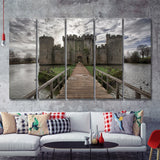 England Bodiam Castle 5 Pieces B Canvas Prints Wall Art - Painting Canvas, Multi Panel, Wall Decor, Canvas Art