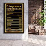 Entrepreneur Nutrition Facts Entrepreneur Framed Canvas Prints Wall Art - Painting Canvas, Wall Decor, Floating Frame