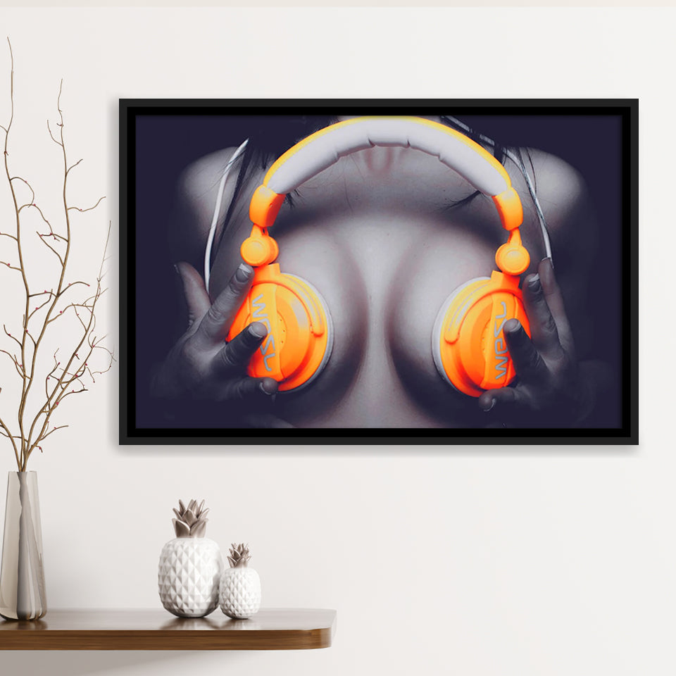 Erotic print on canvas Erotic female canvas Framed Canvas Prints Wall Art - Painting Prints, Wall Decor, Floating Frame
