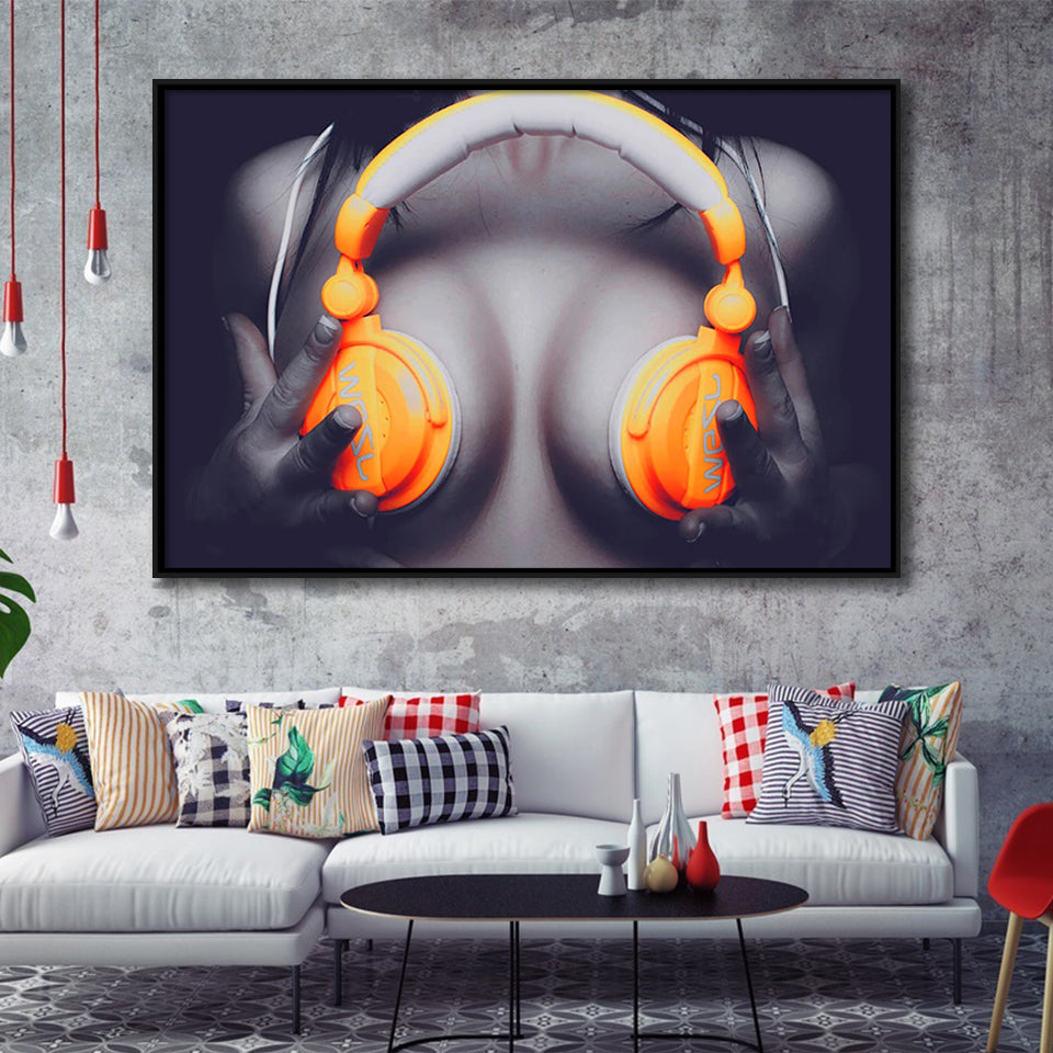 Erotic print on canvas Erotic female canvas Framed Canvas Prints Wall Art - Painting Prints, Wall Decor, Floating Frame