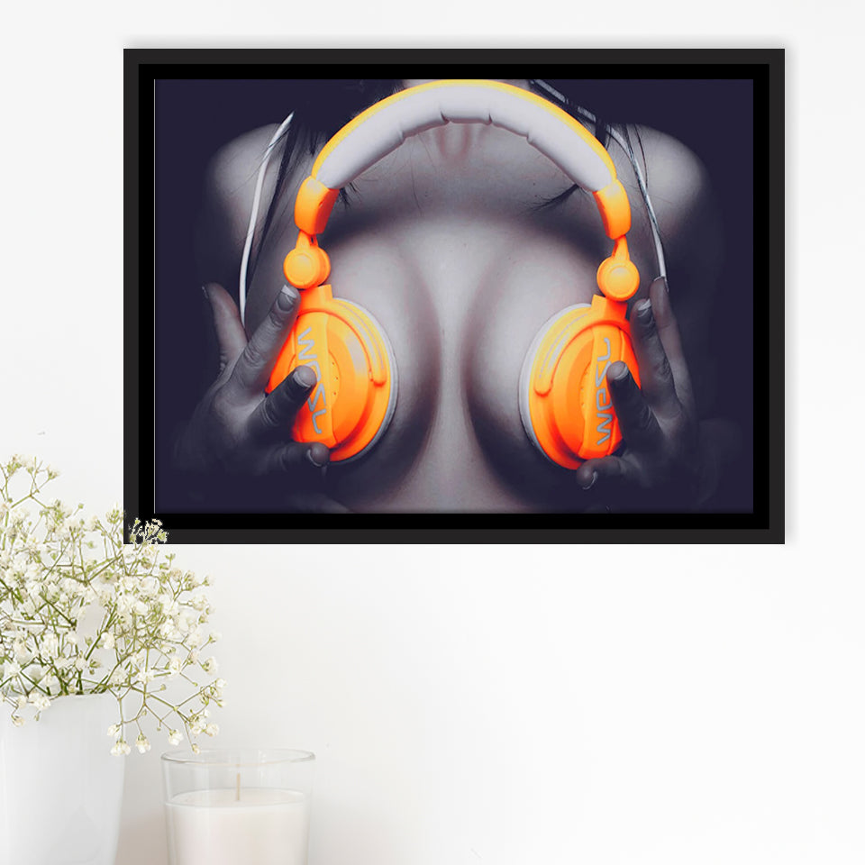 Erotic print on canvas Erotic female canvas Framed Canvas Prints Wall Art - Painting Prints, Wall Decor, Floating Frame