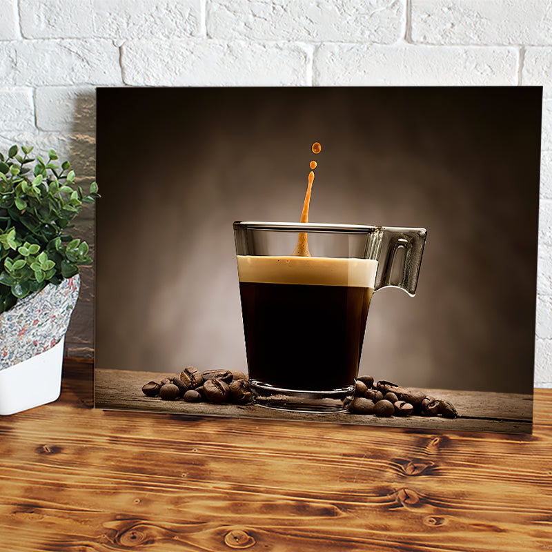 Espresso Coffee And Beans On Table Canvas Wall Art - Canvas Prints, Prints for Sale, Canvas Painting, Canvas On Sale