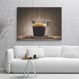 Espresso Coffee And Beans On Table Canvas Wall Art - Canvas Prints, Prints for Sale, Canvas Painting, Canvas On Sale