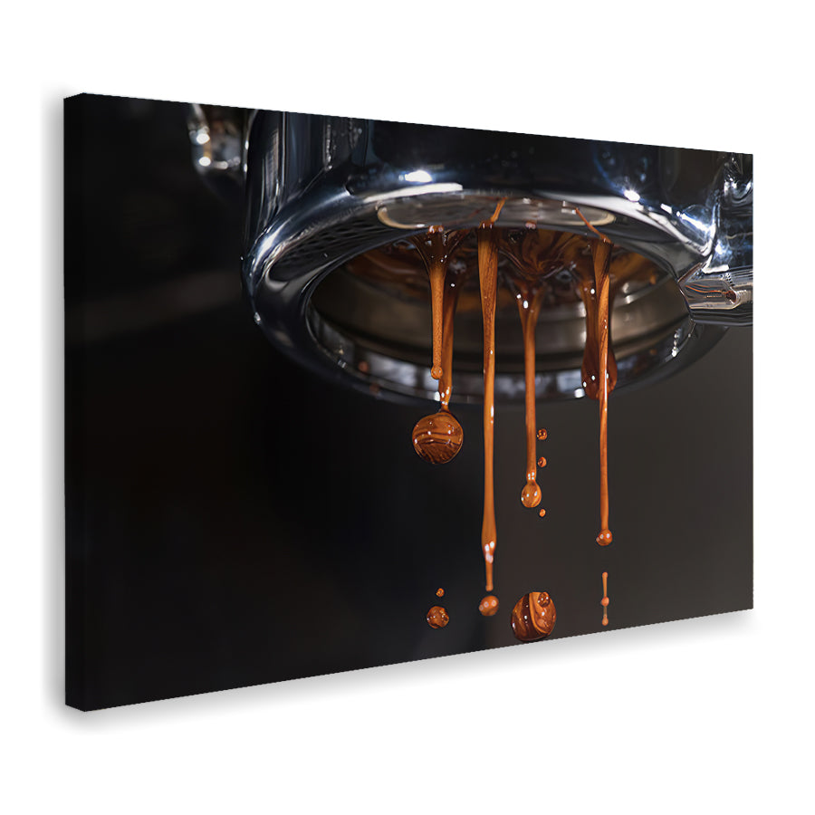 Espresso Coffee Coming Out Of Coffee Maker Canvas Wall Art - Canvas Prints, Prints for Sale, Canvas Painting, Canvas On Sale