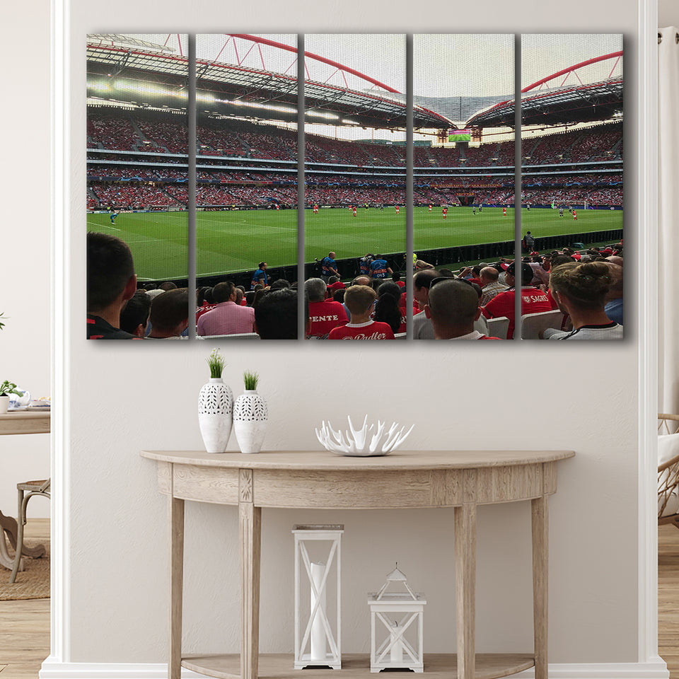 Estadio Sport e Benfica, Stadium Canvas, Sport Art, Gift for him, Multi Panels B, Canvas Prints Wall Art Decor