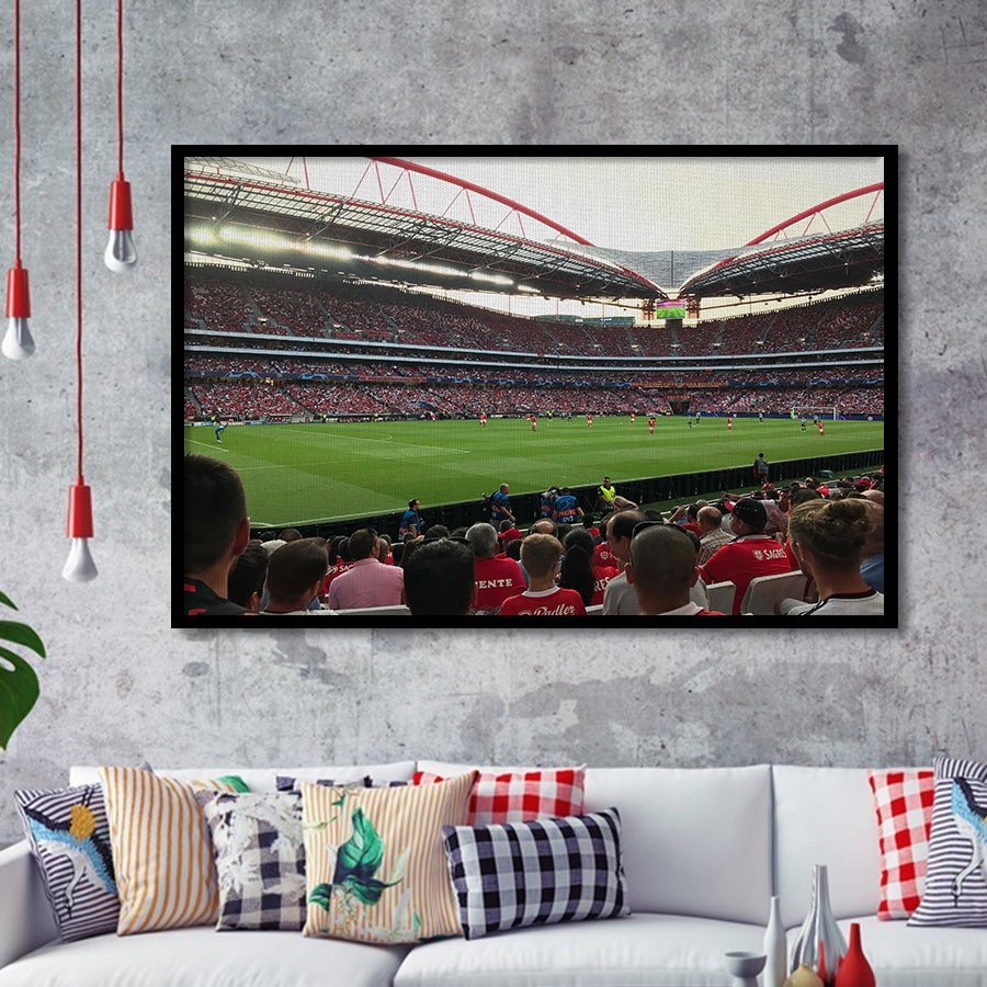 Estadio Sport e Benfica, Stadium Canvas, Sport Art, Gift for him, Framed Art Prints Wall Art Decor, Framed Picture