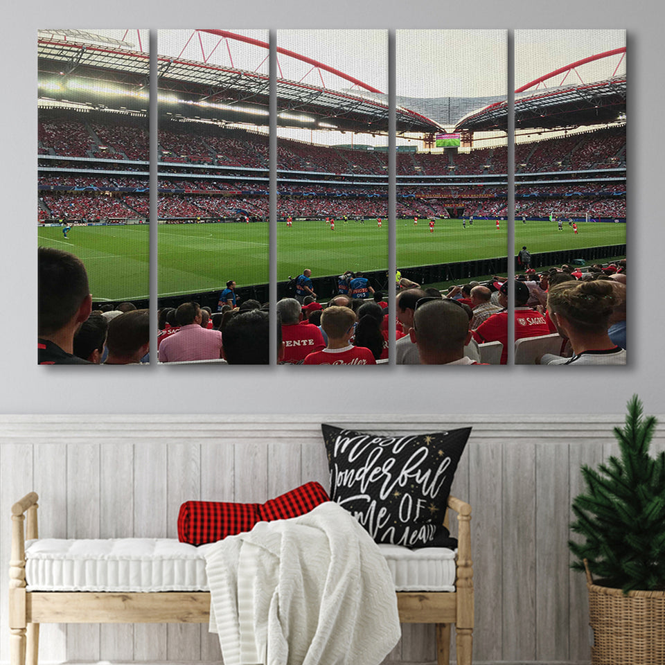 Estadio Sport e Benfica, Stadium Canvas, Sport Art, Gift for him, Multi Panels B, Canvas Prints Wall Art Decor