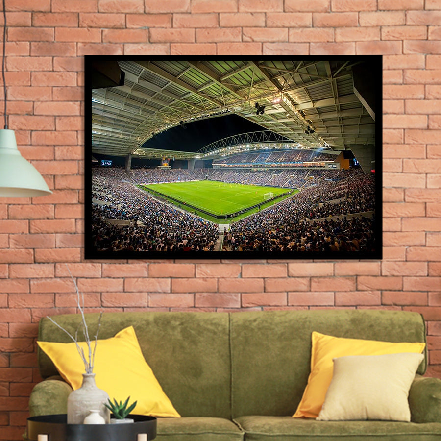 Estadio do Dragão, Stadium Canvas, Sport Art, Gift for him, Framed Art Prints Wall Art Decor, Framed Picture