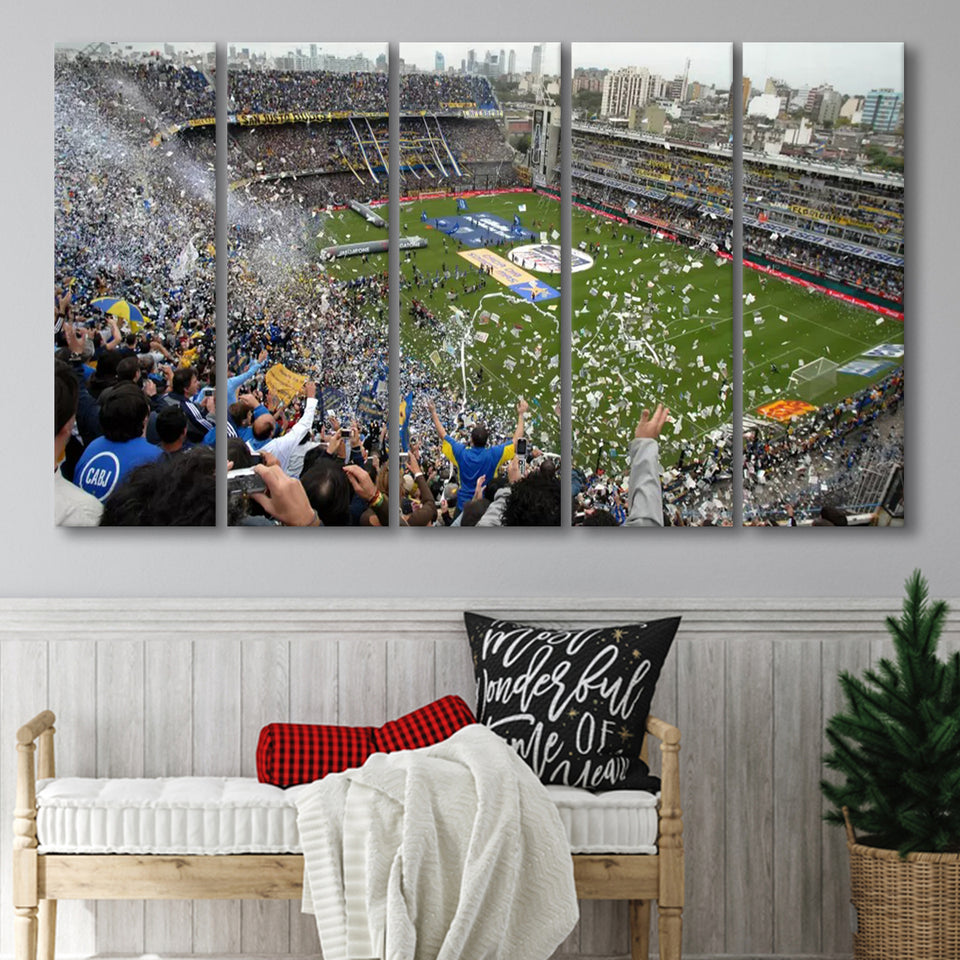 Estadio Alberto J Armando, Stadium Canvas, Sport Art, Gift for him, Multi Panels B, Canvas Prints Wall Art Decor