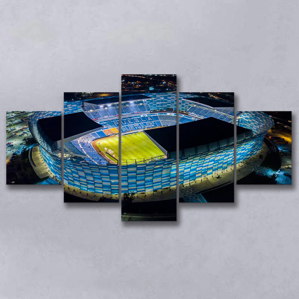 Estadio Cuauhtemoc at Night, Stadium Canvas, Sport Art, Large Canvas, Multi Panels, Canvas Prints Wall Art Decor