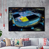 Estadio Cuauhtemoc at Night, Stadium Canvas, Sport Art, Gift for him, Framed Art Prints Wall Art Decor, Framed Picture