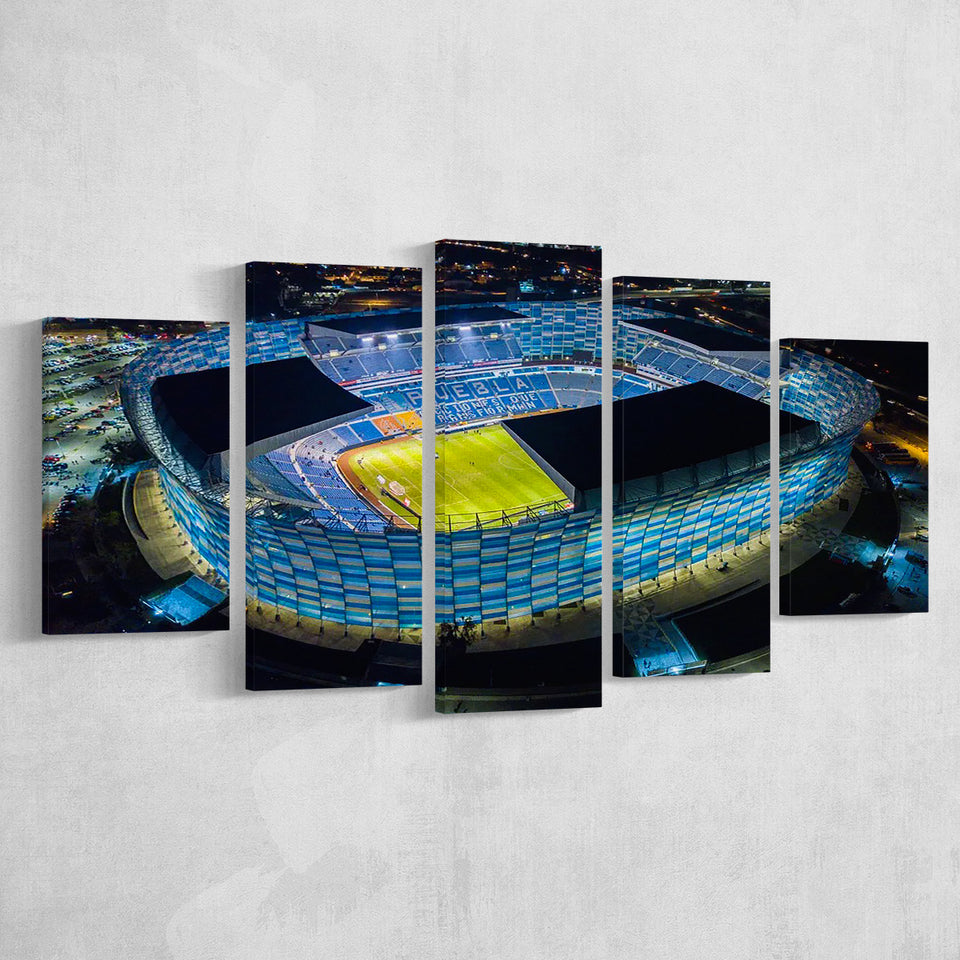 Estadio Cuauhtemoc at Night, Stadium Canvas, Sport Art, Large Canvas, Multi Panels, Canvas Prints Wall Art Decor