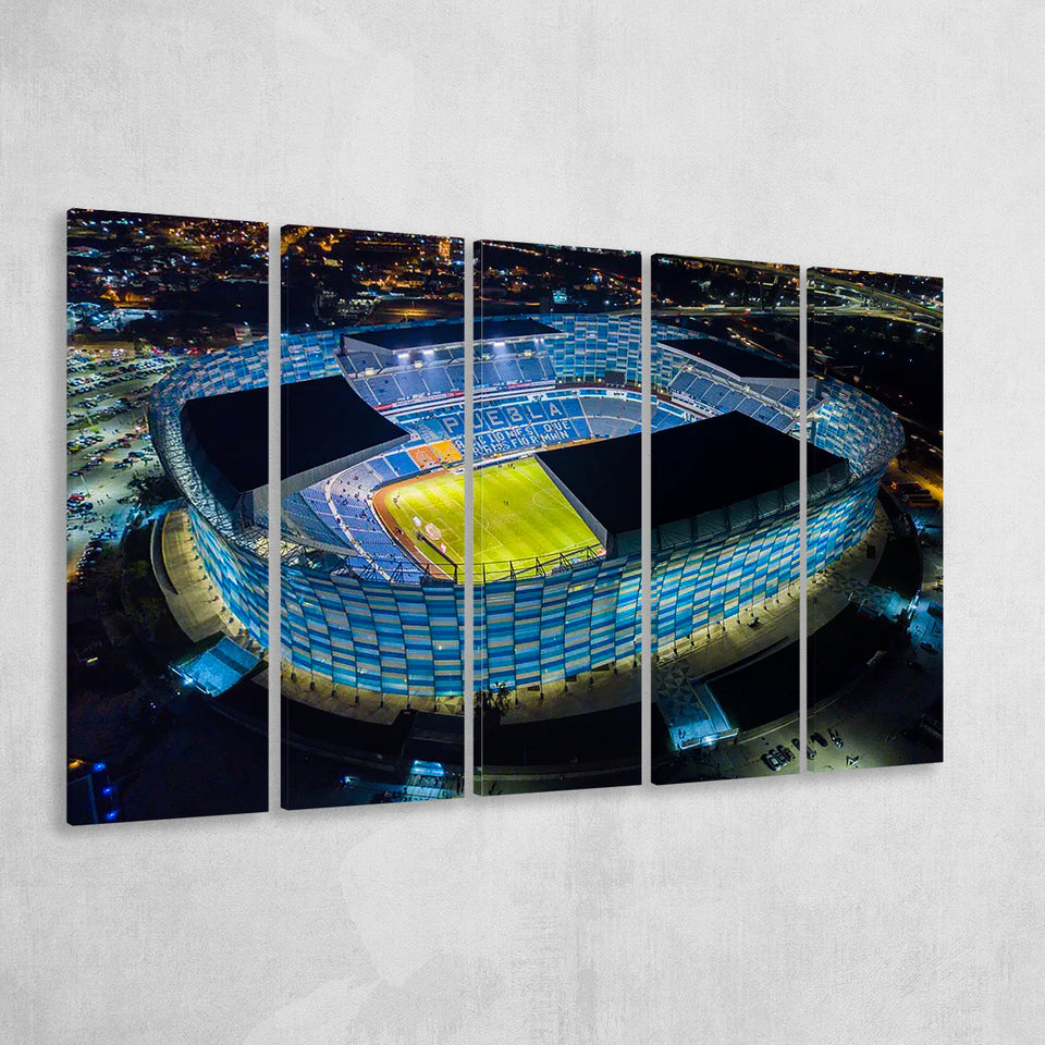 Estadio Cuauhtemoc at Night, Stadium Canvas, Sport Art, Gift for him, Multi Panels B, Canvas Prints Wall Art Decor