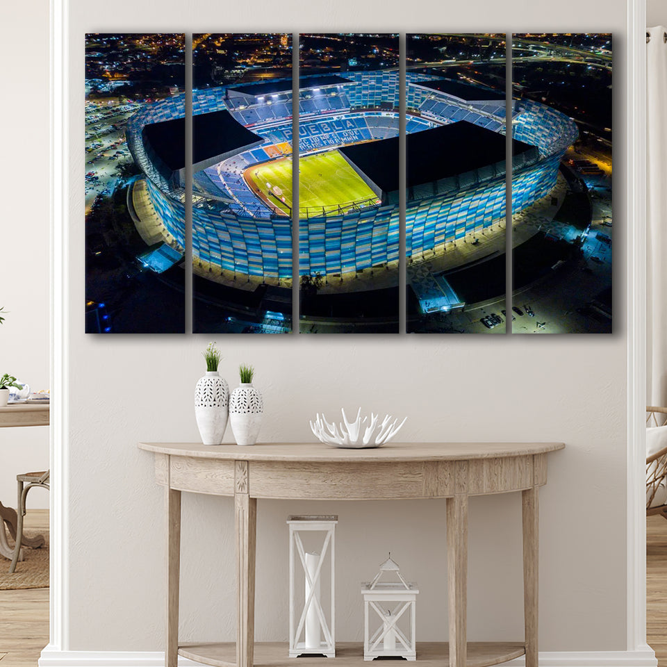 Estadio Cuauhtemoc at Night, Stadium Canvas, Sport Art, Gift for him, Multi Panels B, Canvas Prints Wall Art Decor