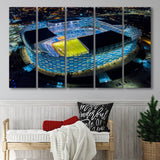 Estadio Cuauhtemoc at Night, Stadium Canvas, Sport Art, Gift for him, Multi Panels B, Canvas Prints Wall Art Decor