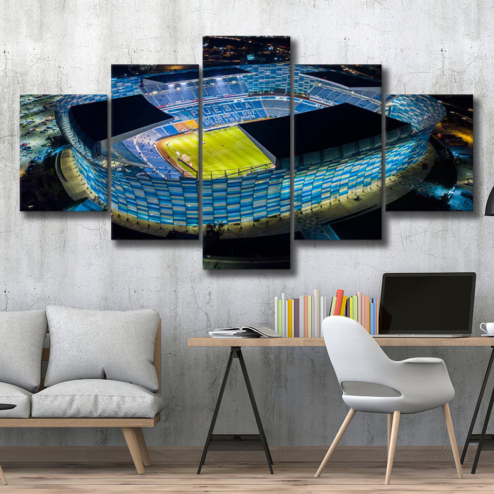 Estadio Cuauhtemoc at Night, Stadium Canvas, Sport Art, Large Canvas, Multi Panels, Canvas Prints Wall Art Decor
