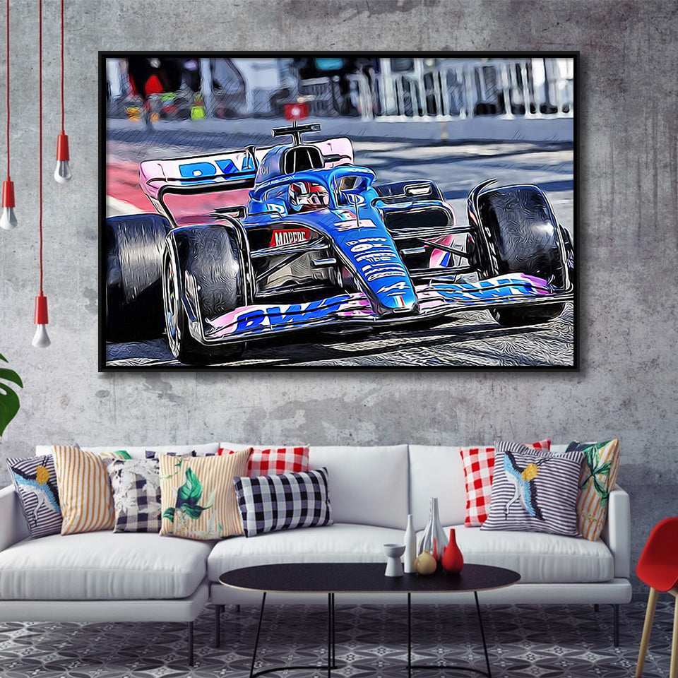 Esteban Ocon Framed Canvas Prints Wall Art Decor - Painting Canvas, Framed Picture, Home Decor