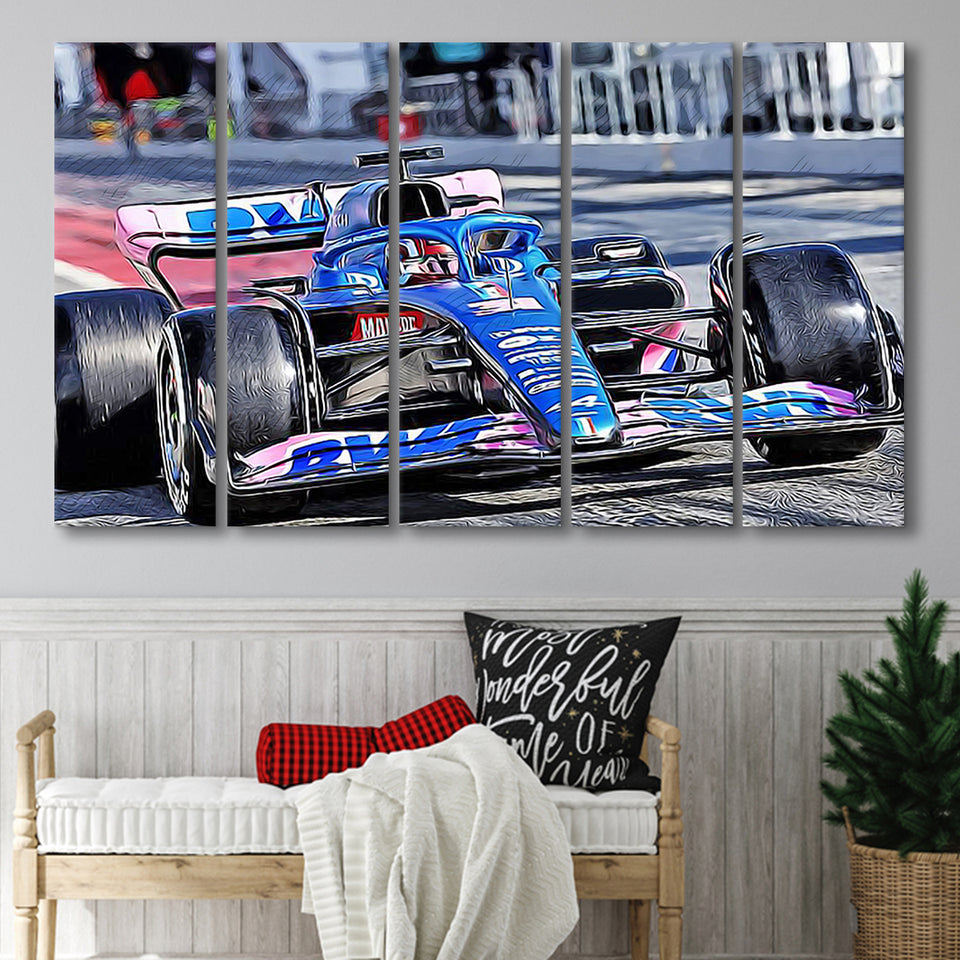 Esteban Ocon 5 Piece B Canvas Prints Wall Art Decor, Multi Panels,Large Canvas, Home Decor