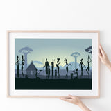 Ethnic Tribal Art African Art Print Poster Prints Wall Art Decor, Unframe, Poster Art