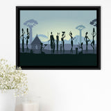 Ethnic Tribal Art African Art Print Framed Canvas Prints Wall Art Decor, Framed Picture, Floating Frame