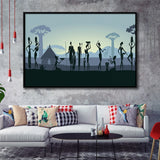 Ethnic Tribal Art African Art Print Framed Canvas Prints Wall Art Decor, Framed Picture, Floating Frame