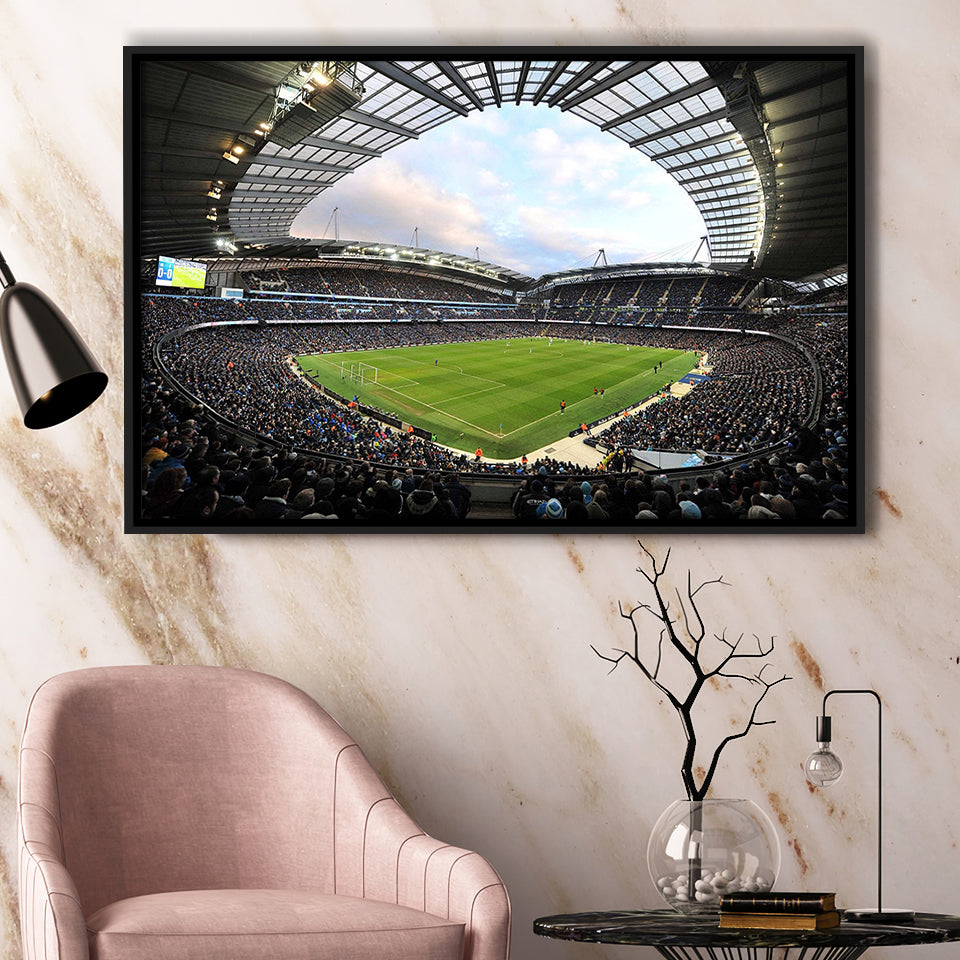 Etihad Stadium Wall Art Framed Canvas Prints,Sport Stadium Art Prints, Fan Gift