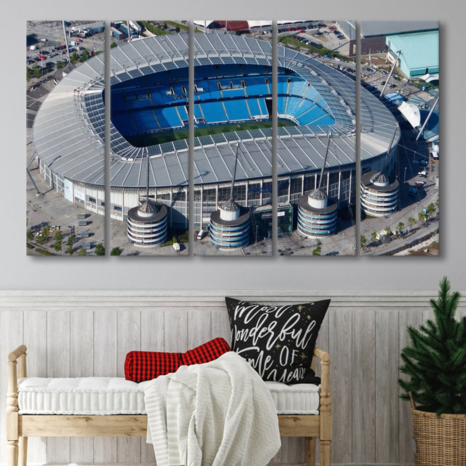 Etihad Stadium in Manchester, Stadium Canvas, Sport Art, Gift for him, Multi Panels B, Canvas Prints Wall Art Decor