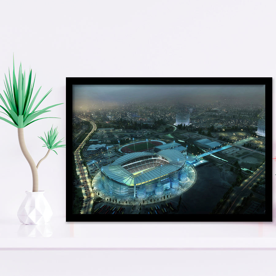 Etihad Stadium, Soccer, Aerial View, Football Stadium Art Prints Wall Decor - Painting Prints, Wall Art, Fan Gift, For Sale