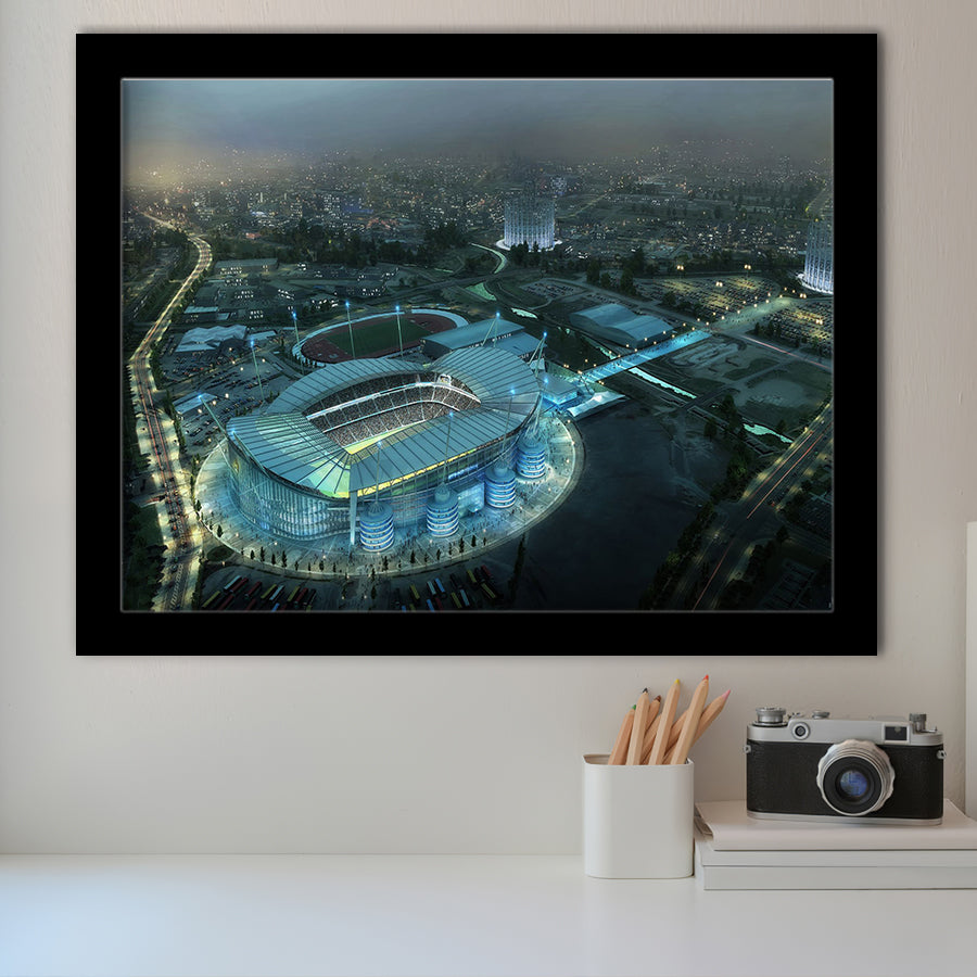 Etihad Stadium, Soccer, Aerial View, Football Stadium Art Prints Wall Decor - Painting Prints, Wall Art, Fan Gift, For Sale